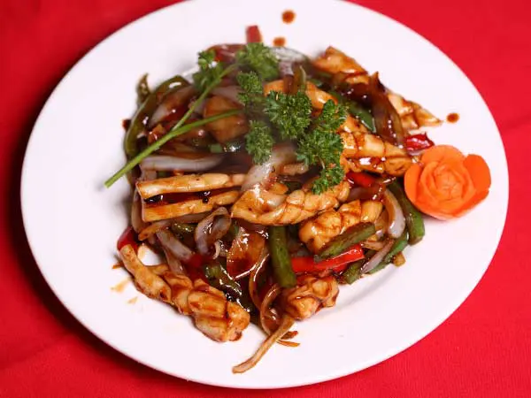 Squid in Black Bean Sauce